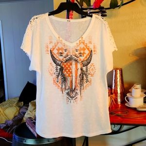 Navajo inspired cattle head blouse